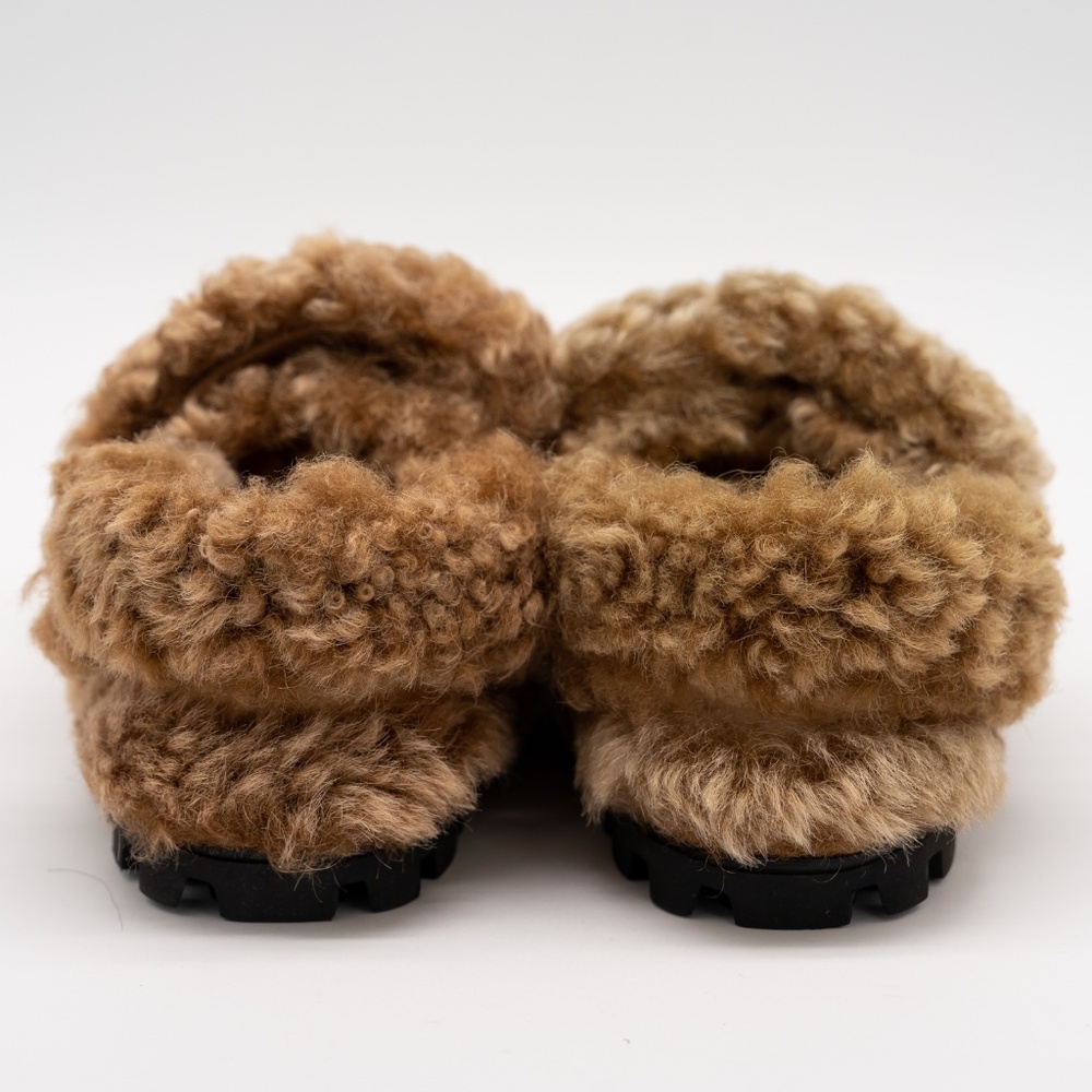 Size 37eu 7 Us Miu Miu Camel Brown Shearling Sand… - image 5